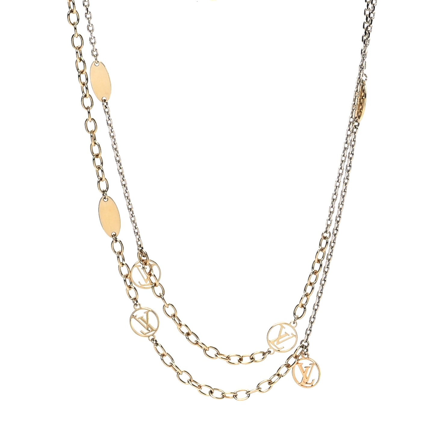 Logomania Sautoir Necklace Silver Gold