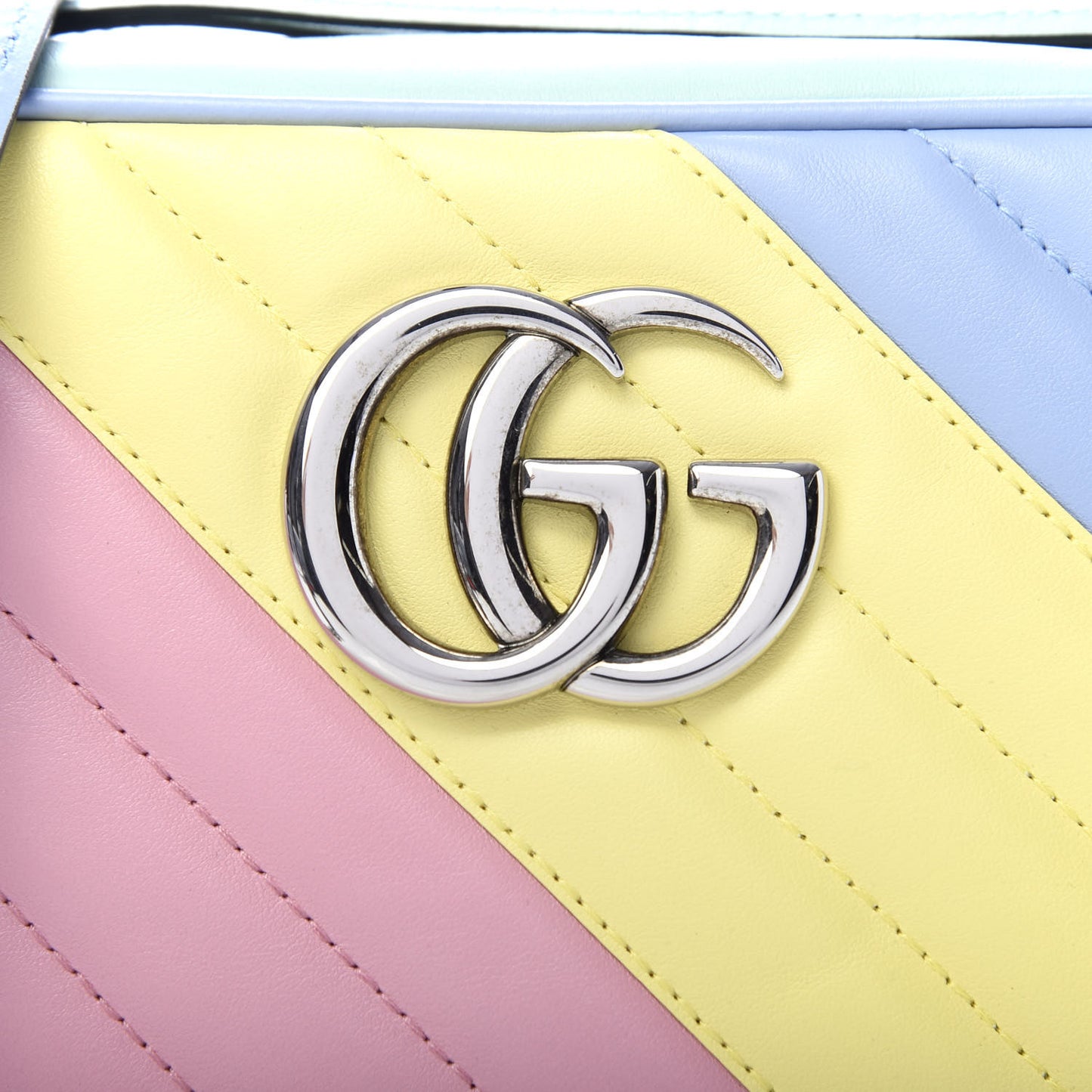 Calfskin Matelasse Diagonal Small GG Marmont Chain Shoulder Bag Multicolor Pastel