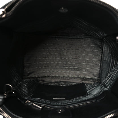 Prada Glace Calf Twin Pocket Tote Black 5 of 9