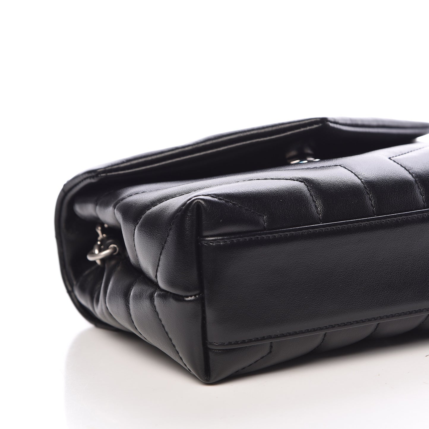 Calfskin Y Quilted Monogram Toy Loulou Crossbody Bag Black