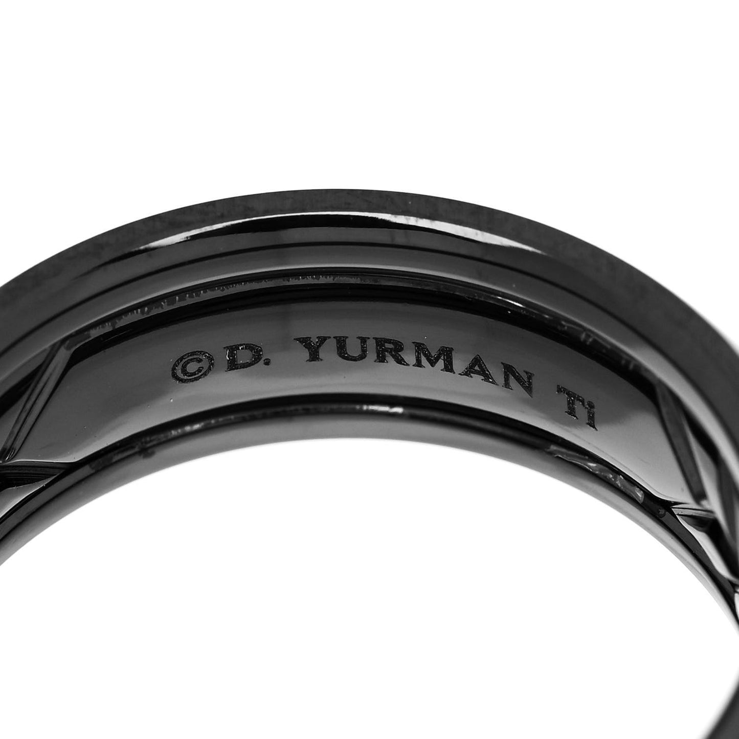 Black Titanium 8.5mm Beveled Band Ring 63 10.5