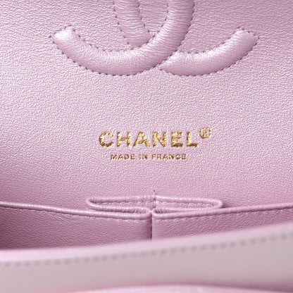 Chanel Iridescent Calfskin Quilted Medium Double Flap Light Pink 11 of 13