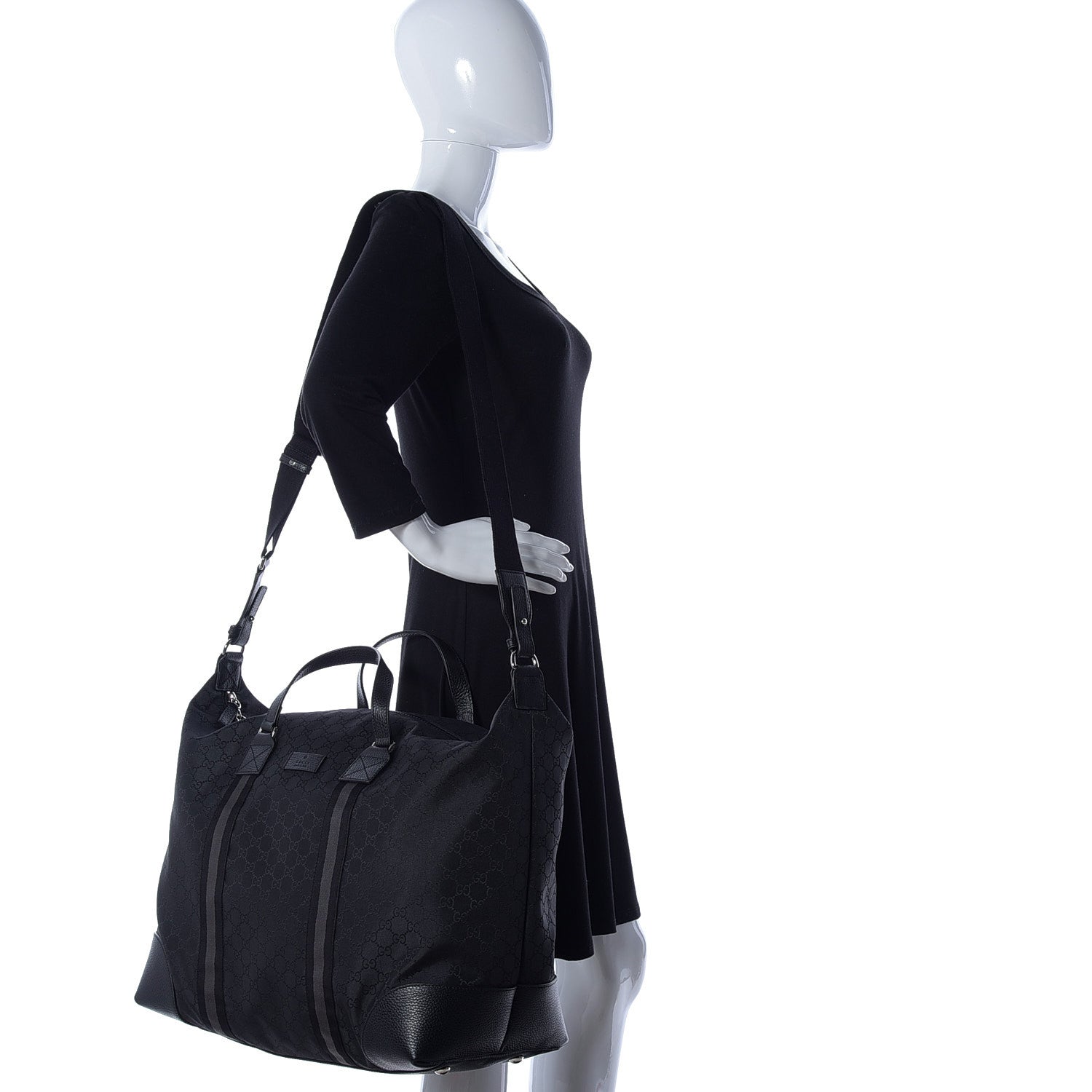 Gucci Nylon Monogram XL Duffle Bag Black 2 of 9