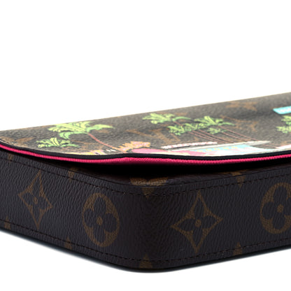 Louis Vuitton Monogram 2021 Christmas Animation Hollywood Pochette Felicie Chain Wallet Fuchsia 6 of 11
