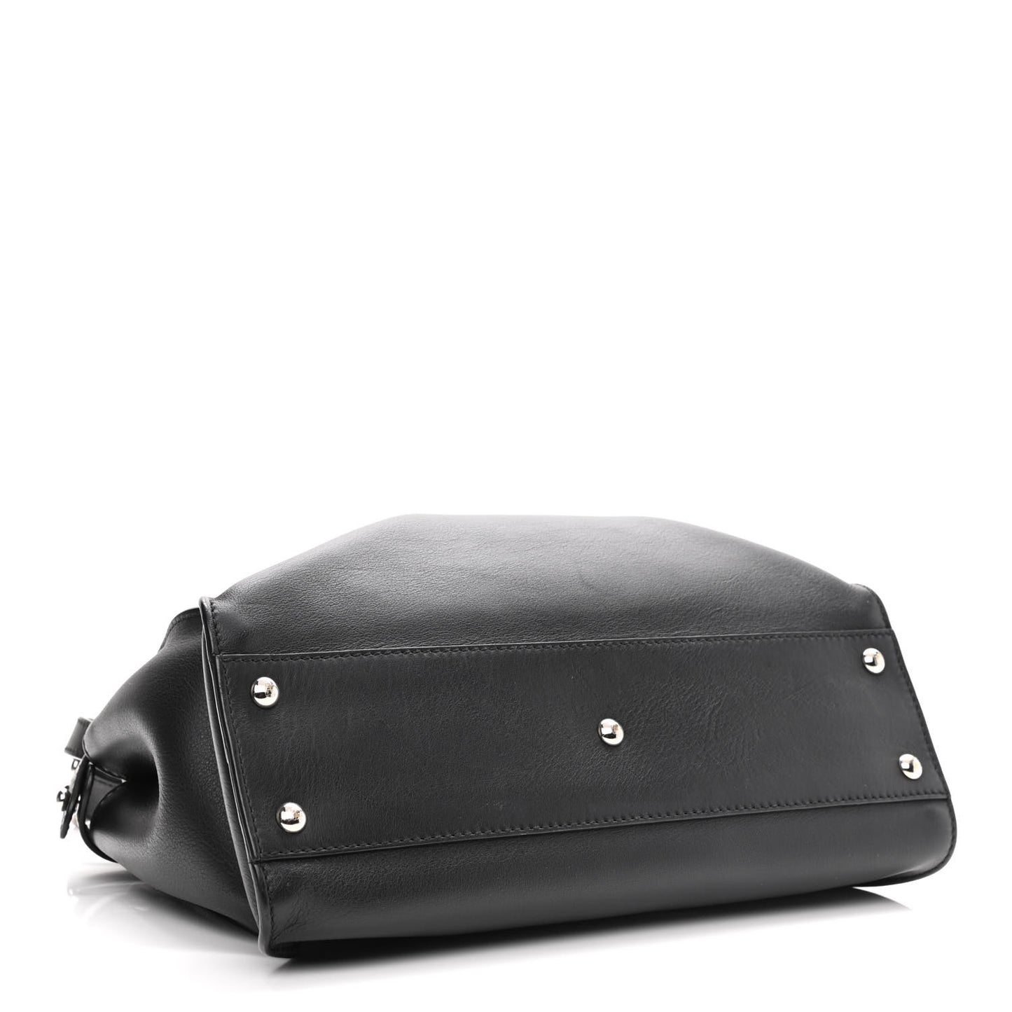 Vitello Dolce Shiny Nappa Plexglass Granite Medium Peekaboo Iconic Satchel Black