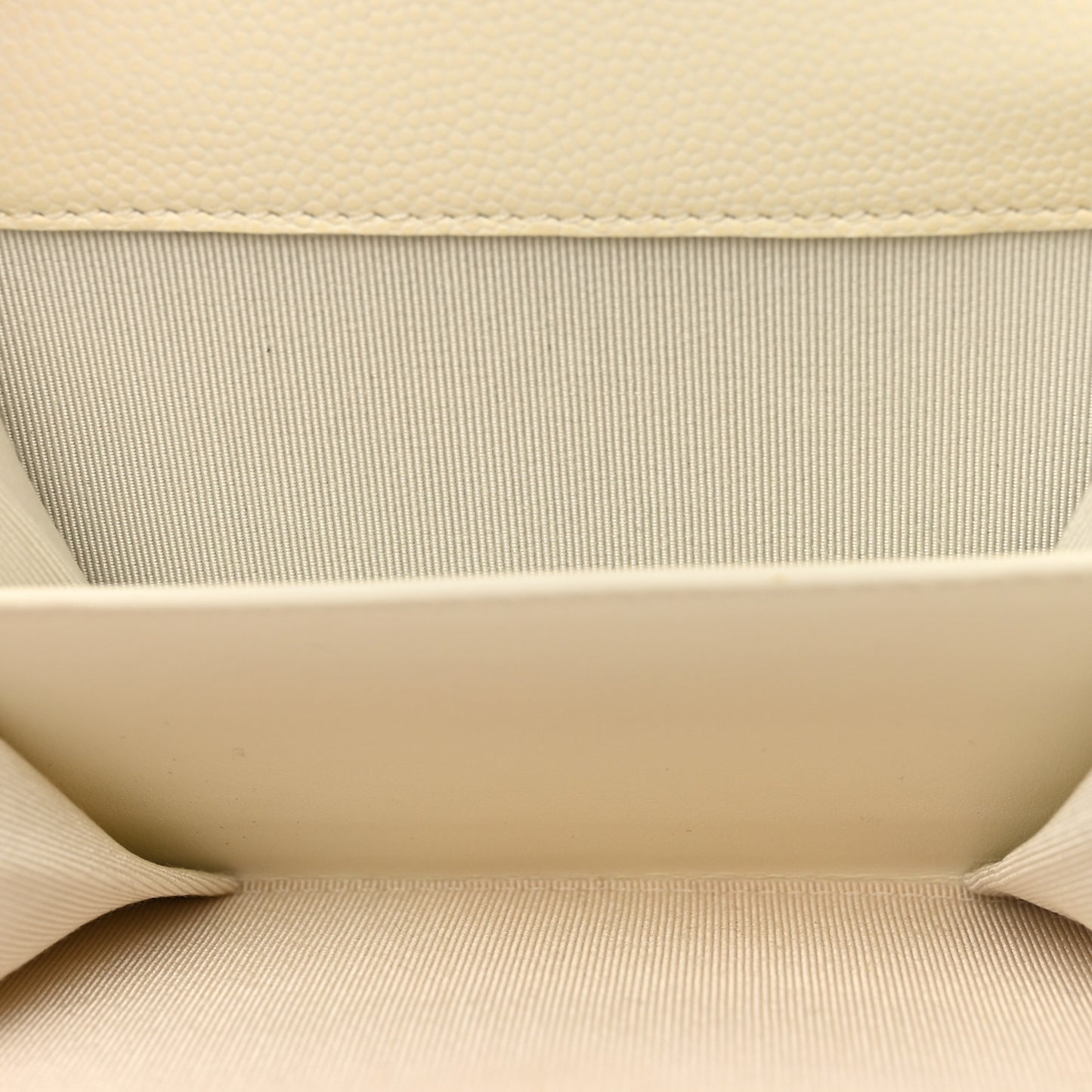 Caviar Quilted Flap Card Holder Wallet White