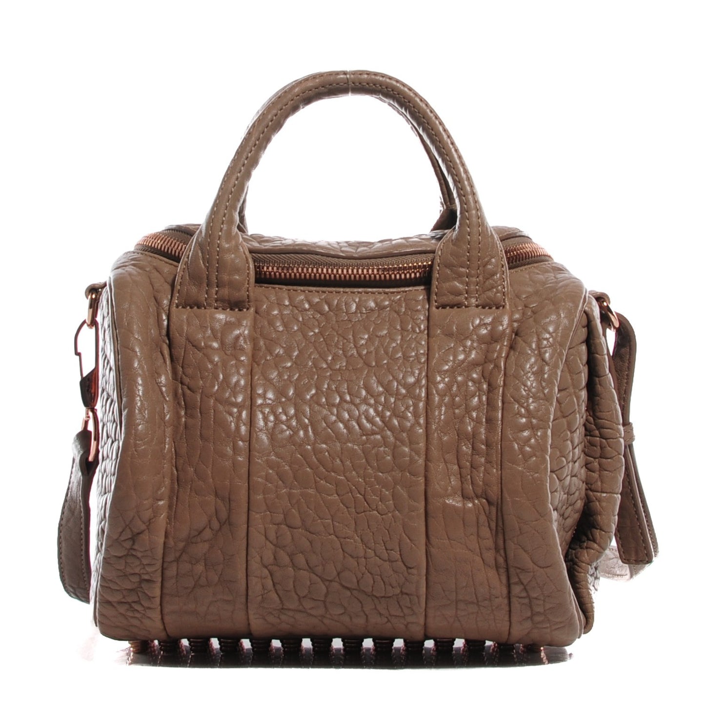 Pebbled Lambskin Rockie Latte Rose Gold Hardware