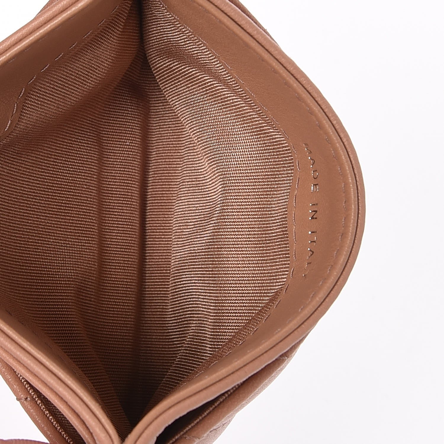 Chanel Calfskin Chevron Quilted Card Holder Beige 5 of 9