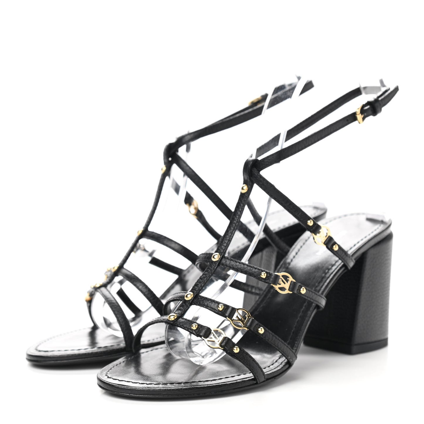 Calfskin Roma Sandals 37.5 Black