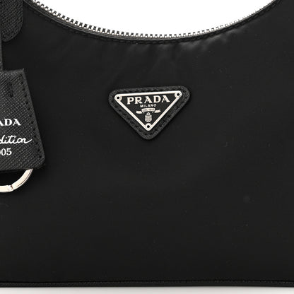 Prada Tessuto Nylon Saffiano Mini Re-Edition 2005 Bag Black 9 of 11