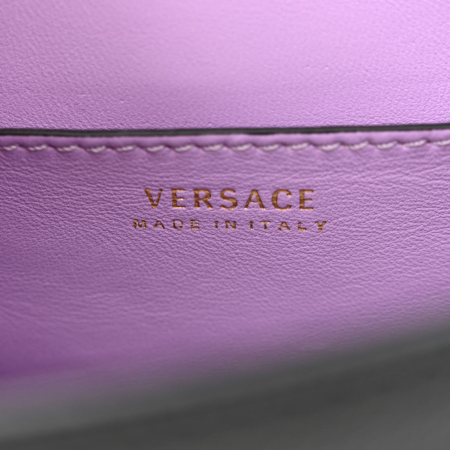 Grained Calfskin Small La Medusa Top Handle Bag Black Lilac