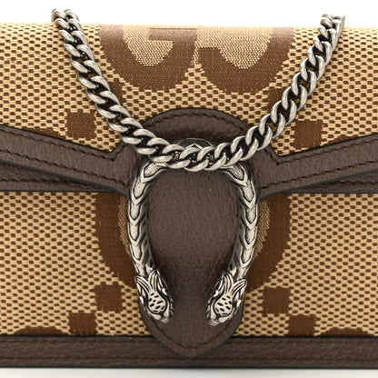 Gucci Monogram Jumbo GG Textured Dollar Calfskin Super Mini Dionysus Shoulder Bag Camel Ebony New Acero 8 of 11