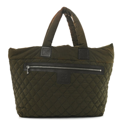 Chanel Nylon Quilted Large Coco Cocoon Shopping Tote Green 1 of 10