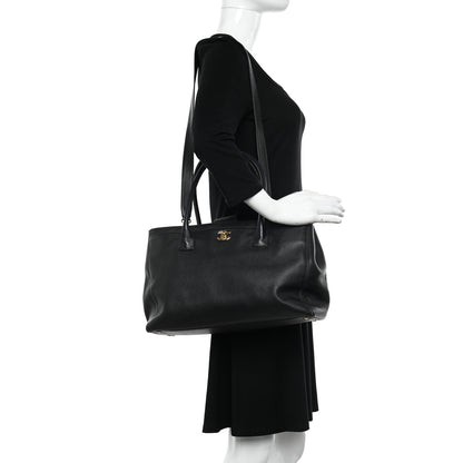 Chanel Calfskin Cerf Executive Shopper Tote Black 2 of 12