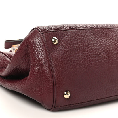 Gucci Pebbled Calfskin Medium Bamboo Shopper Tote Burgundy 10 of 11