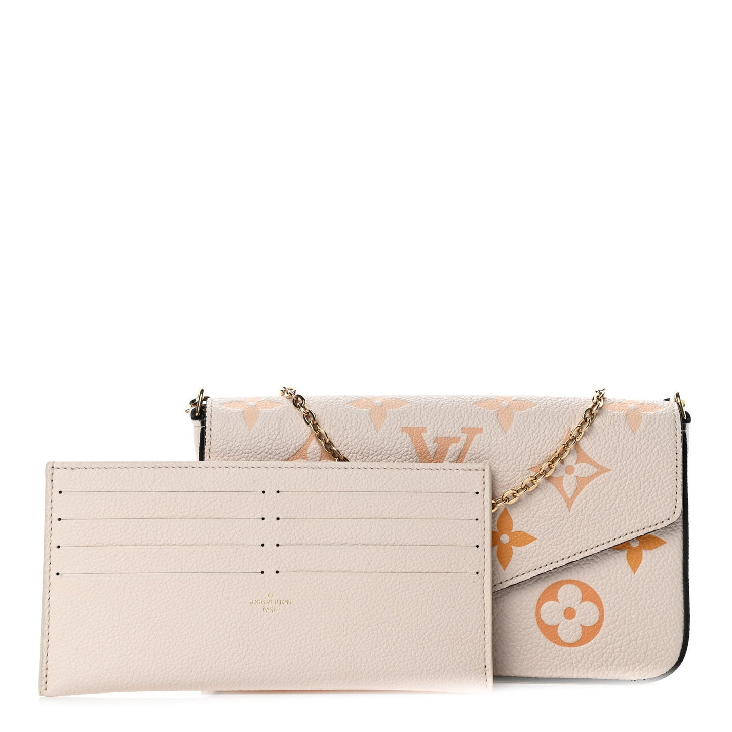 Empreinte Monogram Giant By The Pool Felicie Pochette Chain Wallet Cream Saffron