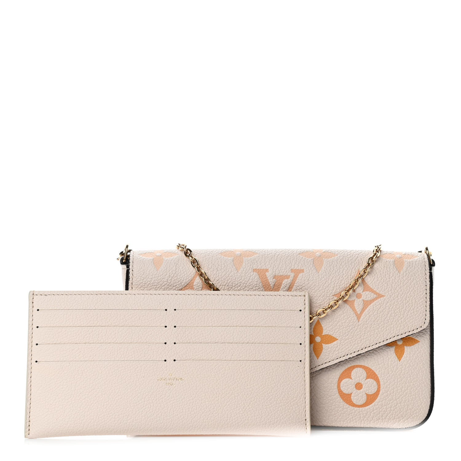 Louis Vuitton Empreinte Monogram Giant By The Pool Felicie Pochette Chain Wallet Cream Saffron 2 of 7