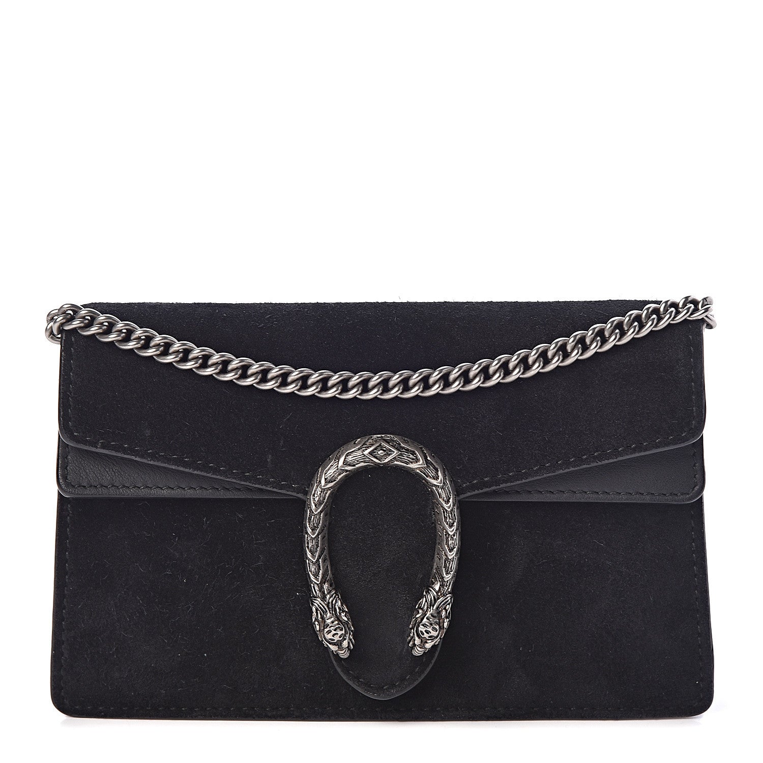 Gucci Suede Super Mini Dionysus Shoulder Bag Black 1 of 9