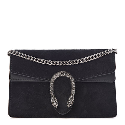Gucci Suede Super Mini Dionysus Shoulder Bag Black 1 of 9