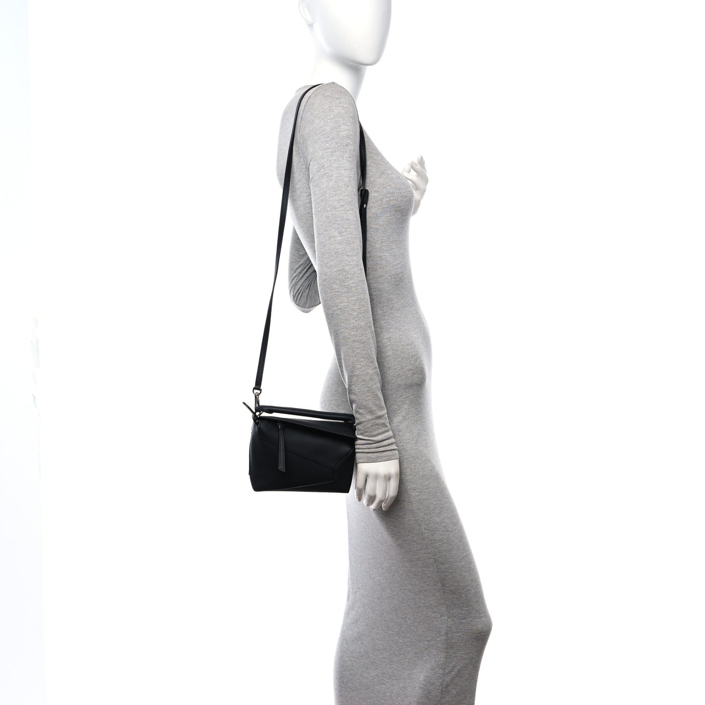 Calfskin Mini Puzzle Edge Bag Black