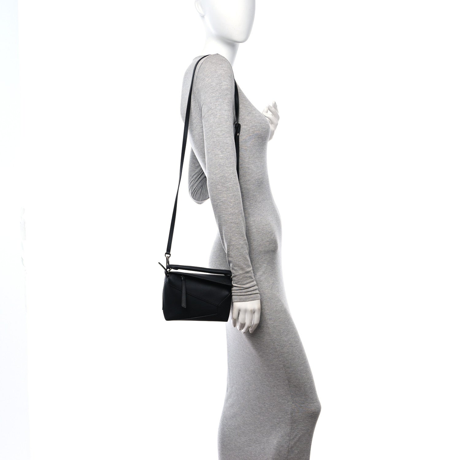 Loewe Calfskin Mini Puzzle Edge Bag Black 2 of 9