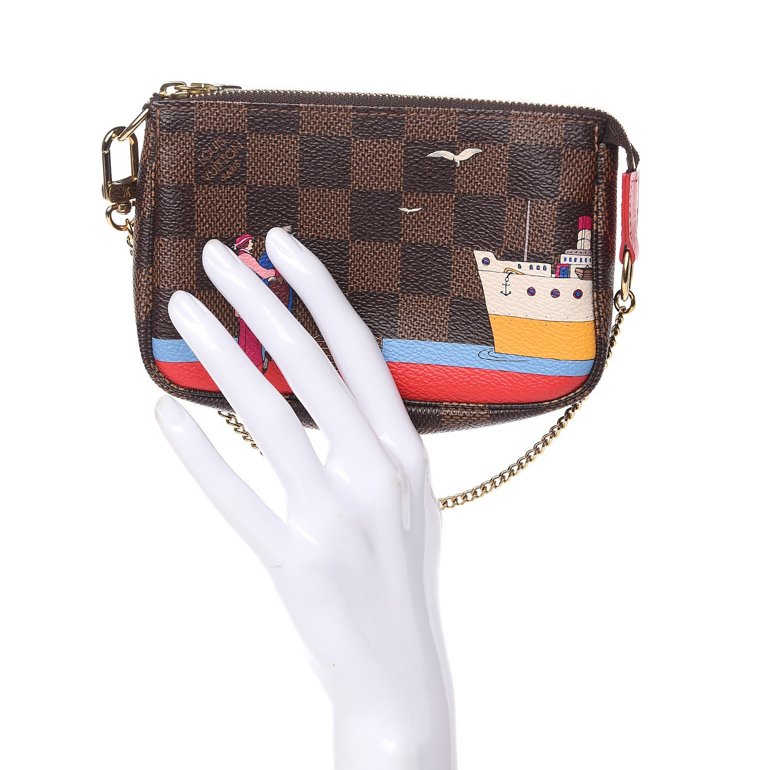 Louis Vuitton Damier Ebene 2016 Christmas Animation Mini Pochette Accessories 2 of 8