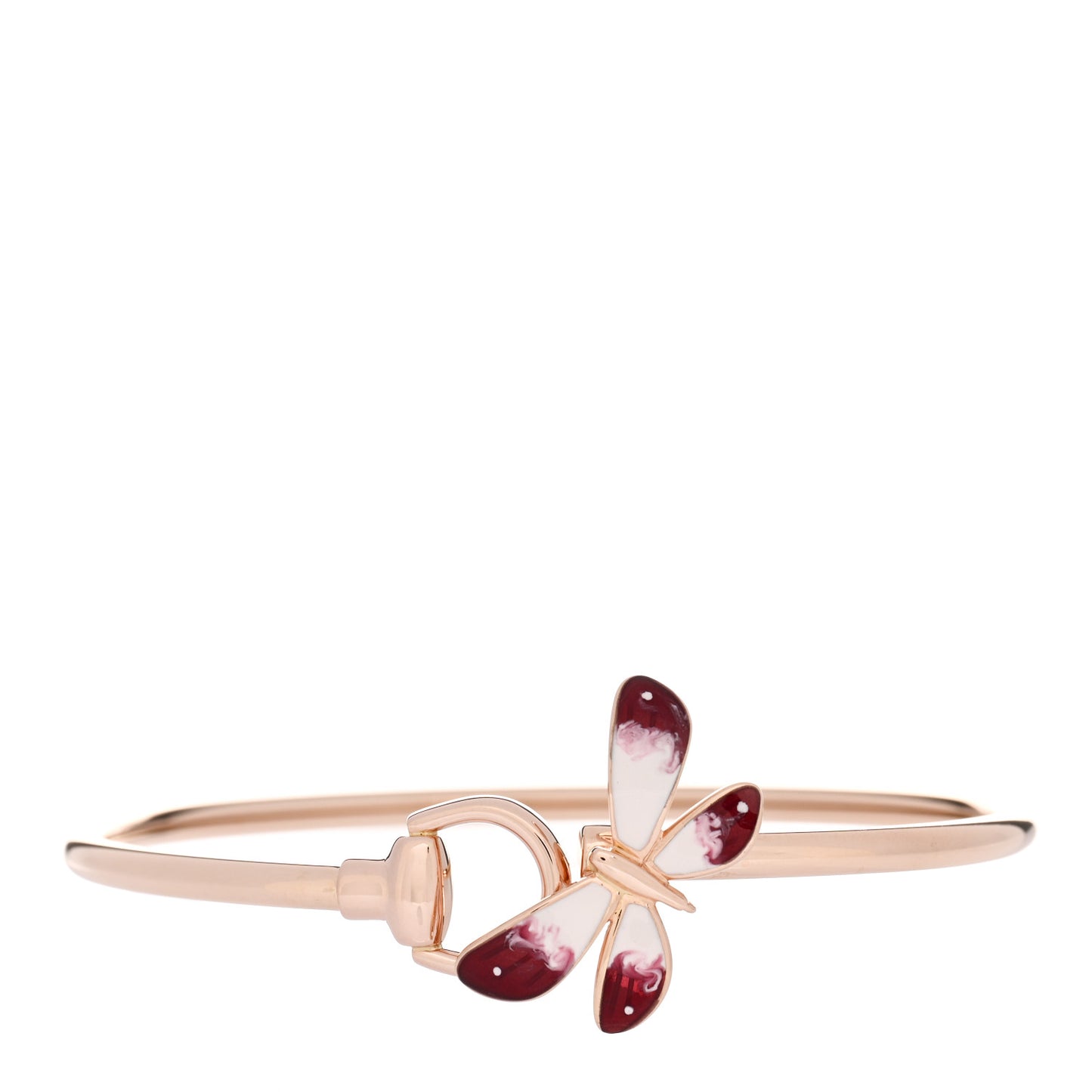 18K Rose Gold Enamel Flora Horsebit Bracelet