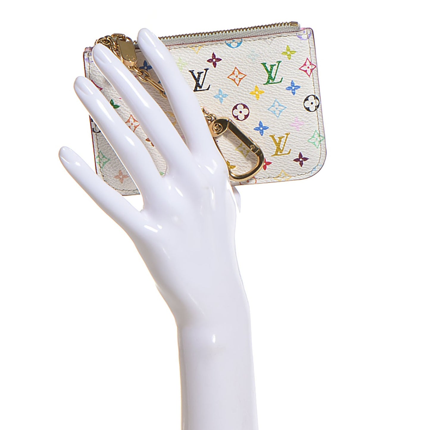 Monogram Multicolor Key Pouch White Litchi