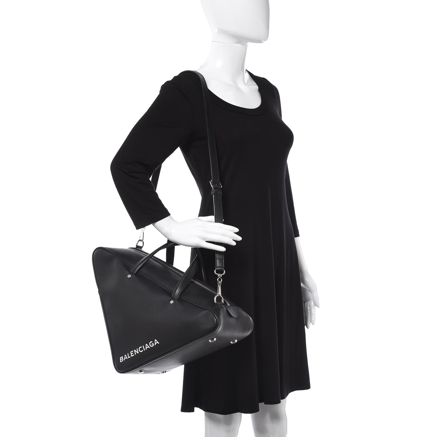 Balenciaga Calfskin M Triangle Duffle Black 2 of 10