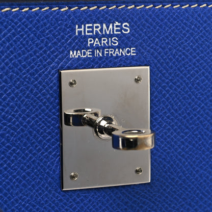 Hermes Epsom Candy Kelly Retourne 35 Bleu Electrique Mykonos 7 of 11