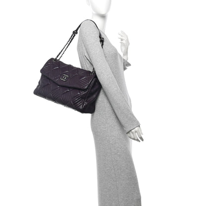 Chanel Lambskin In And Out XL Maxi Flap Dark Purple 2 of 11