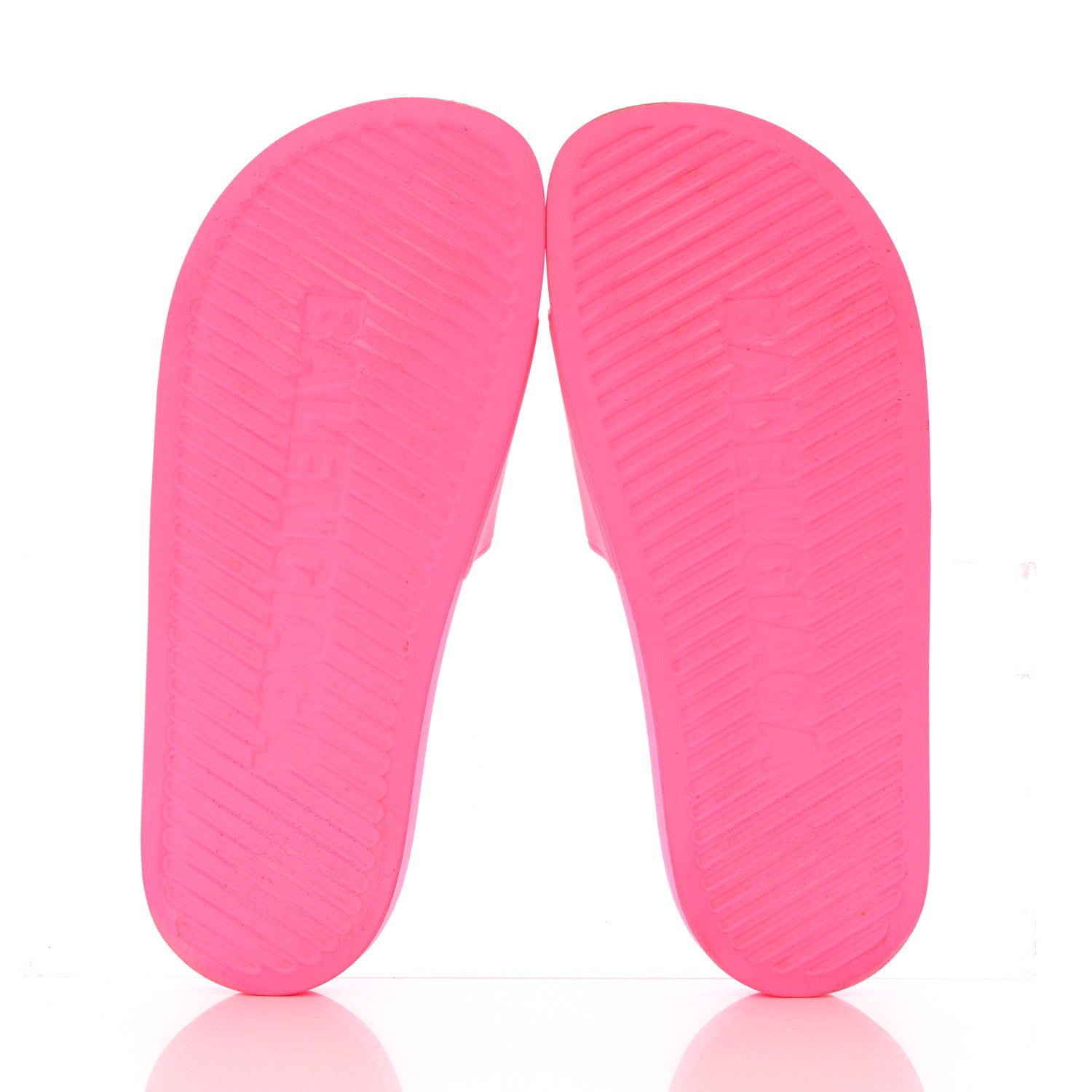 Balenciaga Rubber Womens Logo Pool Slide Sandals 39 Fluo Pink Black 5 of 10