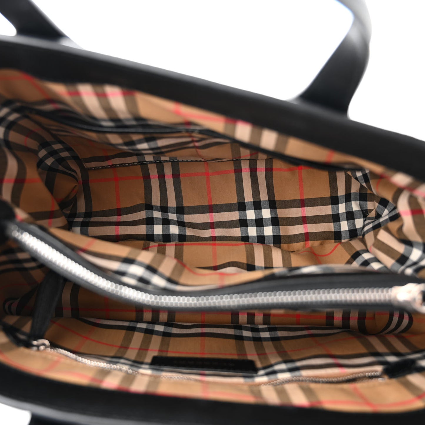 Derby Calfskin House Check Medium Banner Tote Black