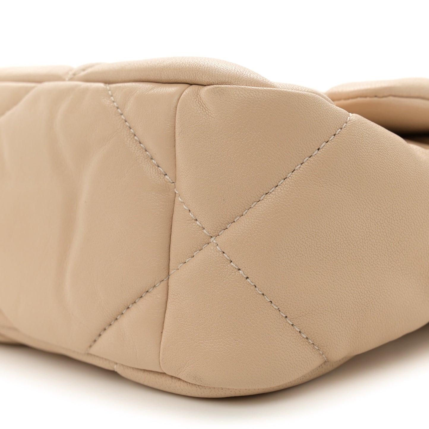 Lambskin Quilted Medium Chanel 19 Flap Beige