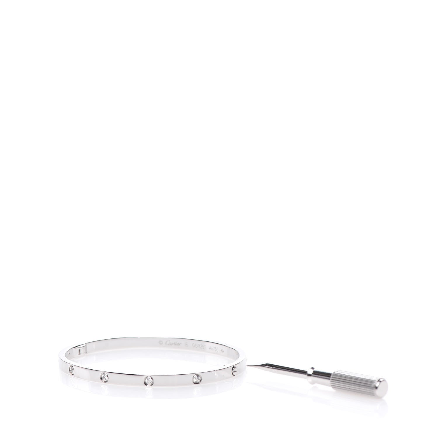 Cartier 18K White Gold 10 Diamond Small LOVE Bracelet 16 5 of 7