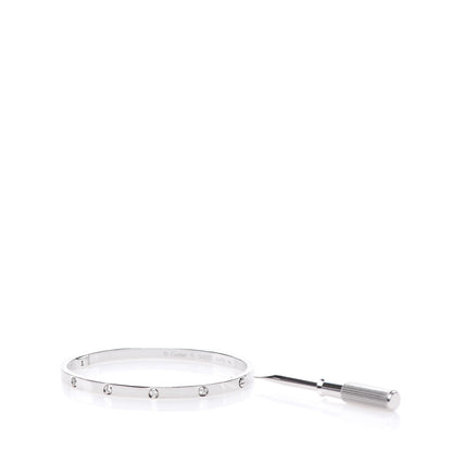 Cartier 18K White Gold 10 Diamond Small LOVE Bracelet 16 5 of 7