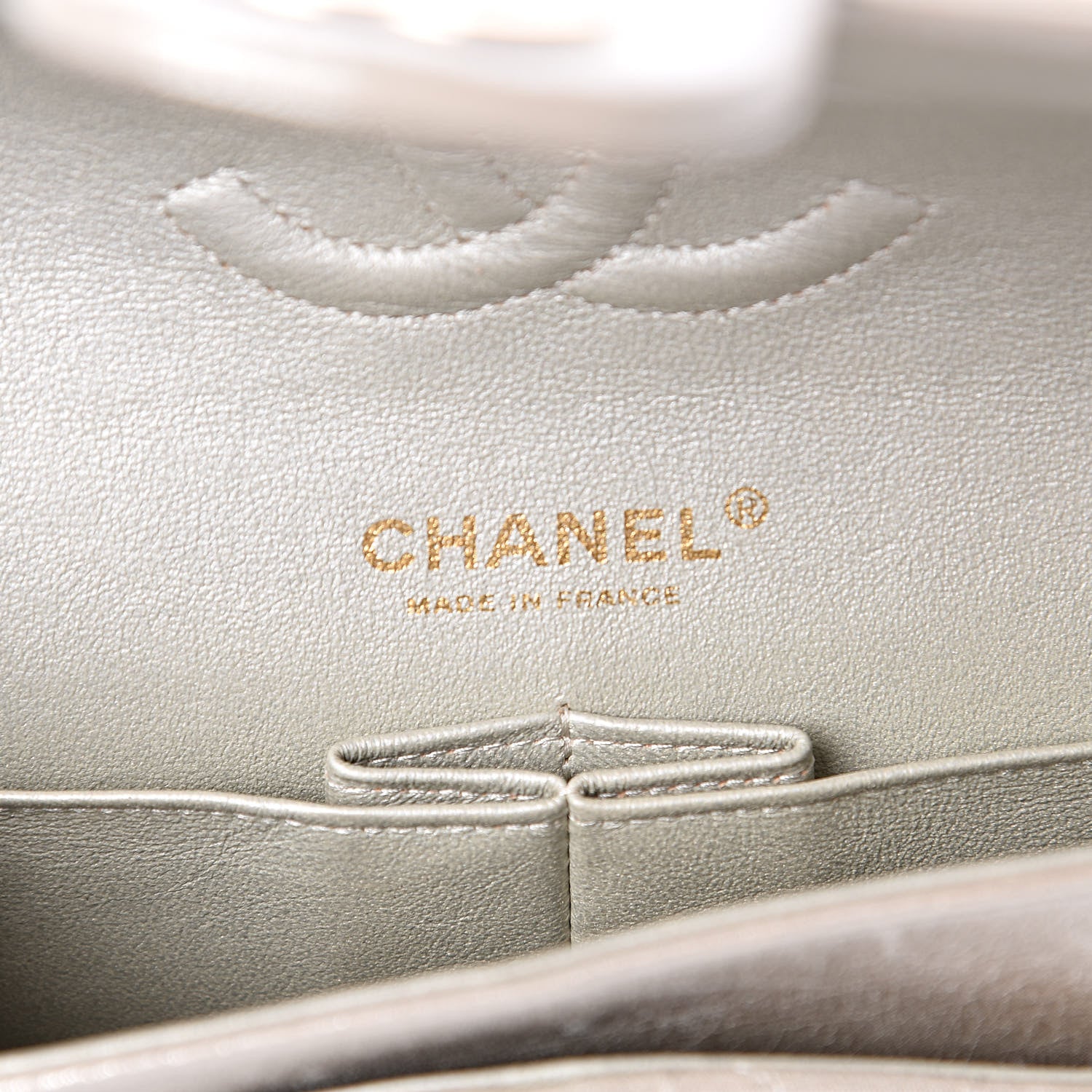 Chanel Iridescent Calfskin Quilted Medium Double Flap Light Gold 6 of 10