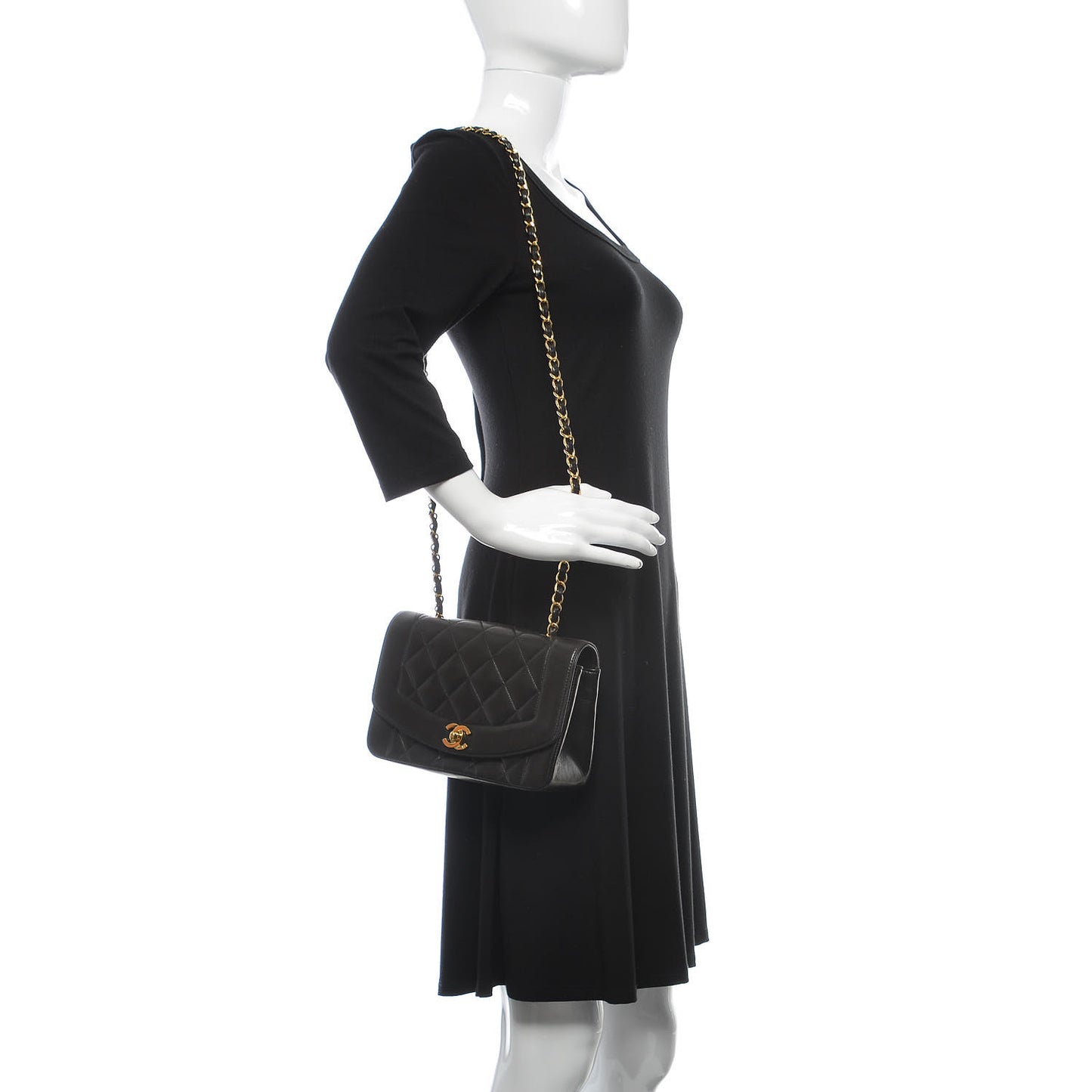 Lambskin Quilted Small Single Flap Black