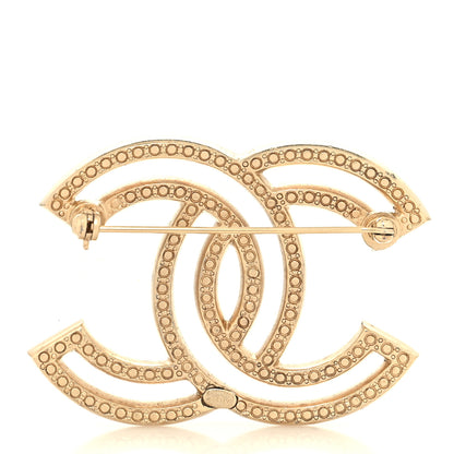 Chanel Metal Crystal CC Brooch Light Gold 3 of 4