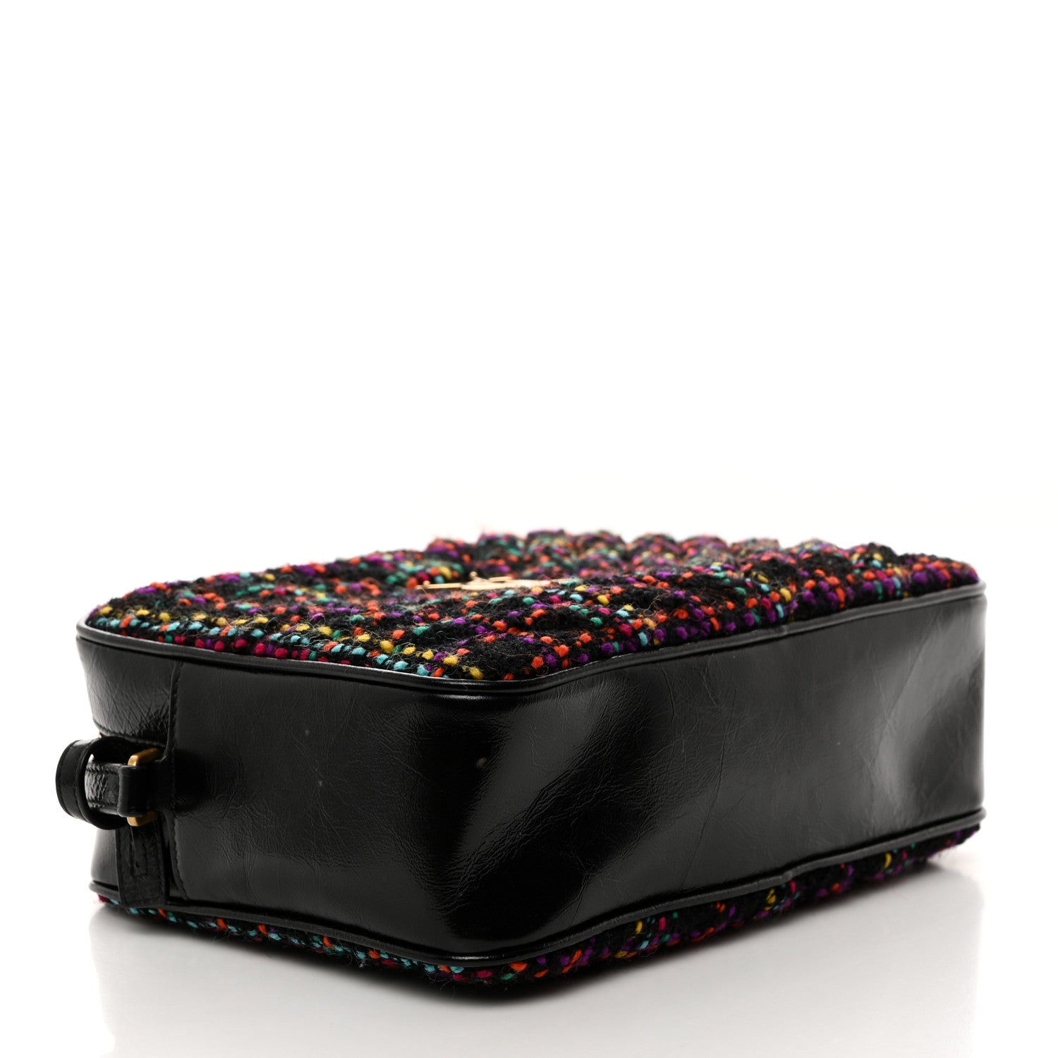 Saint Laurent Tweed Calfskin Monogram Lou Camera Bag Black 4 of 10