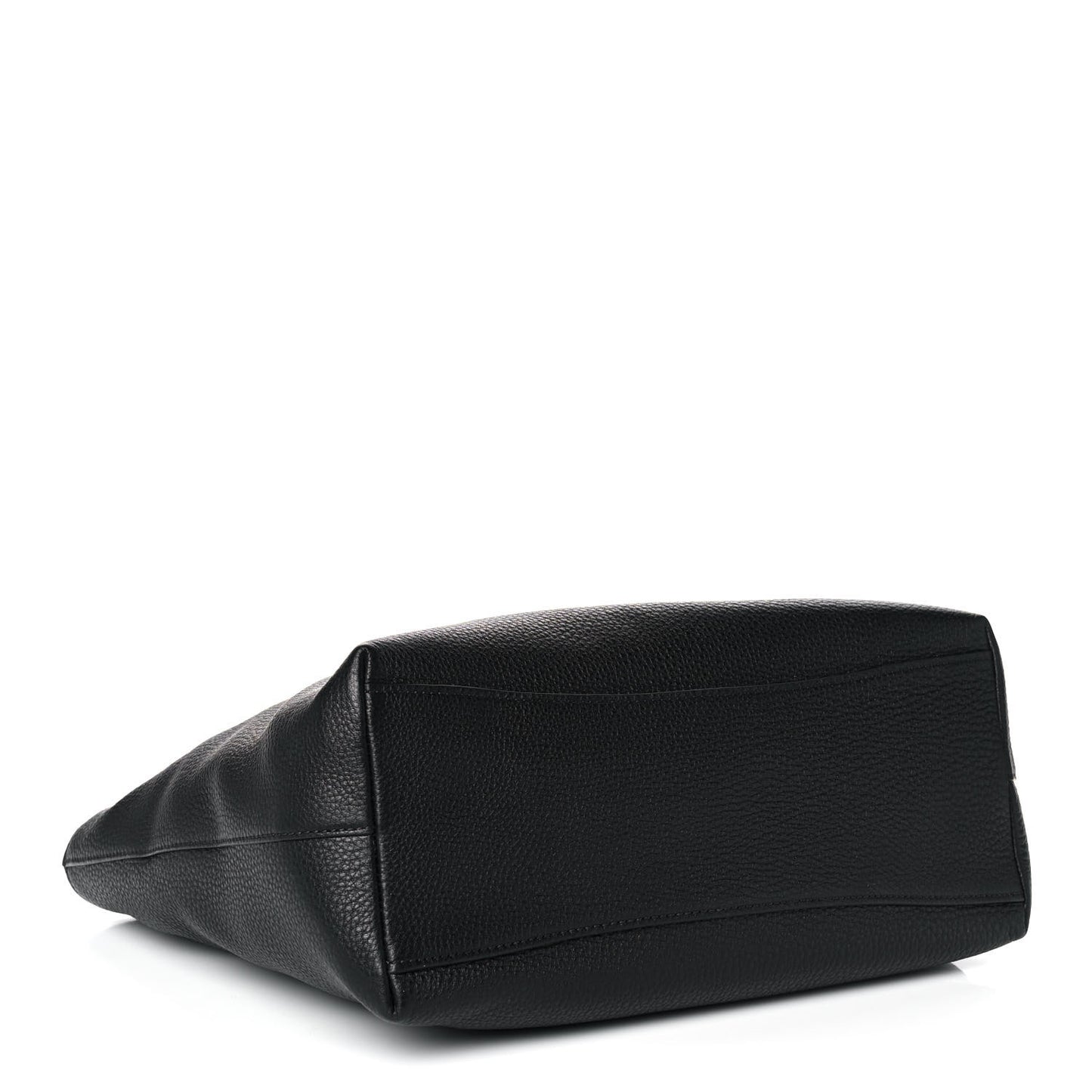 Vitello Daino Embossed Logo Tote Black