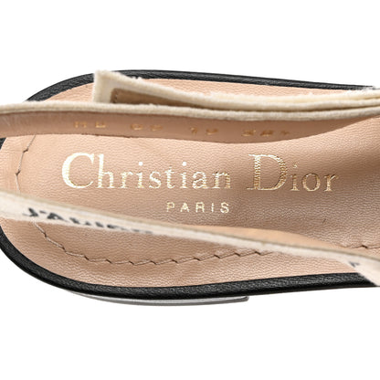 Christian Dior Fabric Ribbon Lace Embroidered J'Adior Slingback Flats 38.5 Black 6 of 8