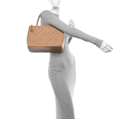 Chanel Caviar Quilted Medallion Tote Beige 2 of 11