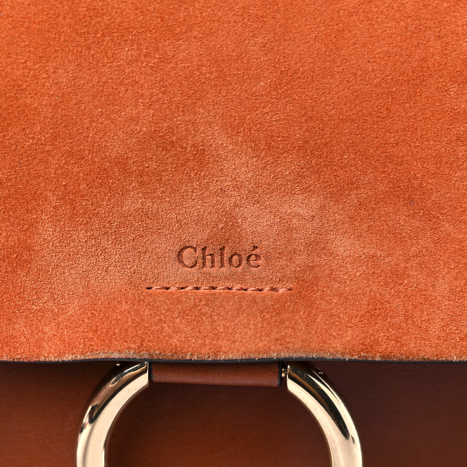 Chloe Suede Calfskin Medium Faye Shoulder Bag Tobacco 13 of 19