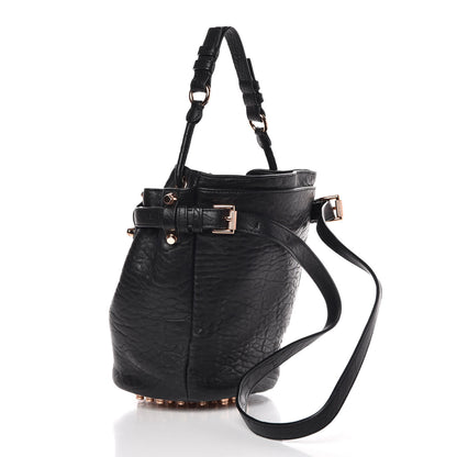 Alexander Wang Pebbled Lambskin Diego Bucket Black Rose Gold Hardware 3 of 8