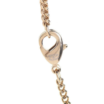 Chanel Crystal CC Logo Pendant Necklace Gold 5 of 6