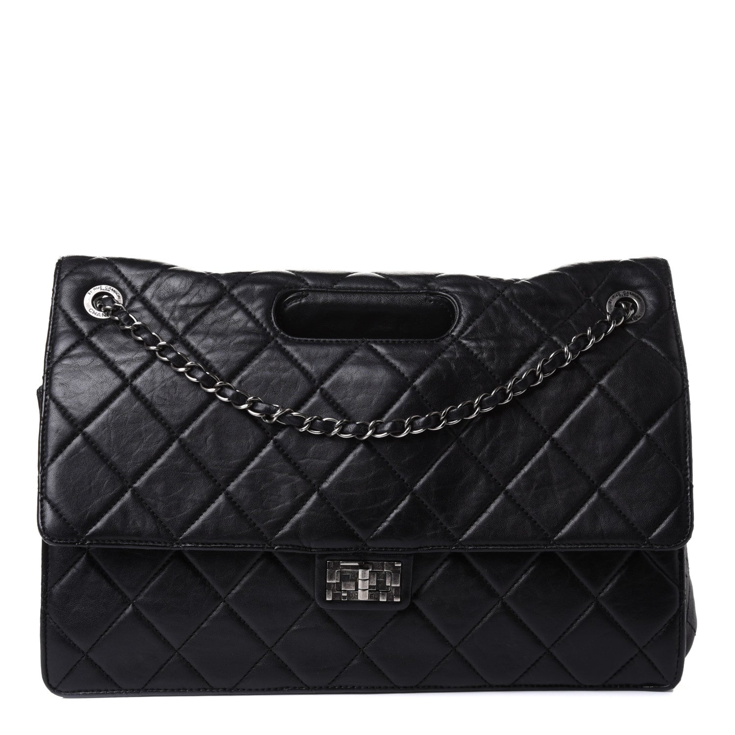 Chanel Washed Lambskin Maxi Take Away Flap Bag Black 1 of 16