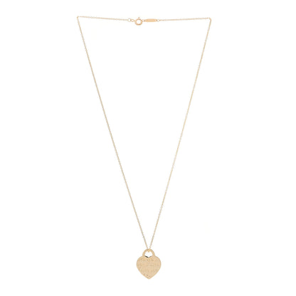 Tiffany 18K Yellow Gold Notes I Love You Heart Tag Pendant Necklace 3 of 7
