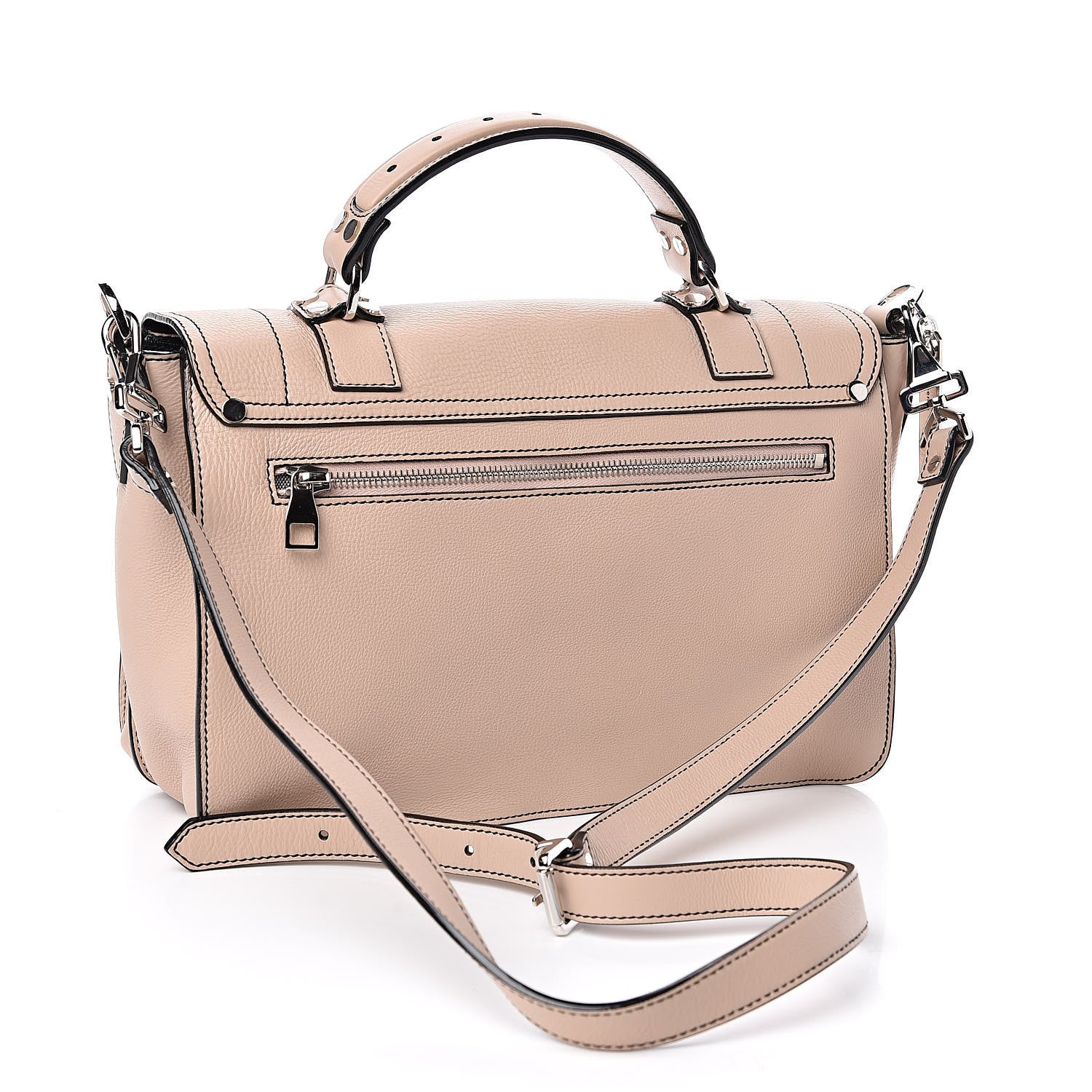 Proenza Schouler Grained Calfskin Medium Contrast Stitch PS1 Satchel Sand 3 of 11