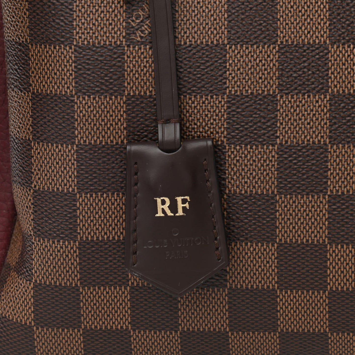Damier Ebene Cuir Taurillon Brittany Bordeaux